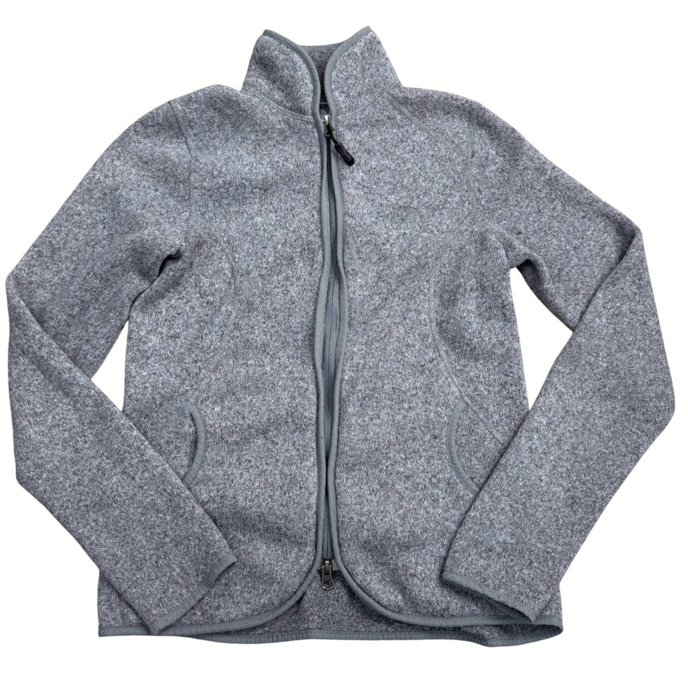 The North Face Crescent Full Zip Jacket Womens Small Grey Outdoors Cozy Fleece